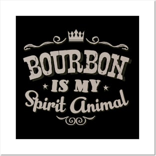 Vintage Bourbon is my Spirit Animal Gift Idea Men Women Posters and Art